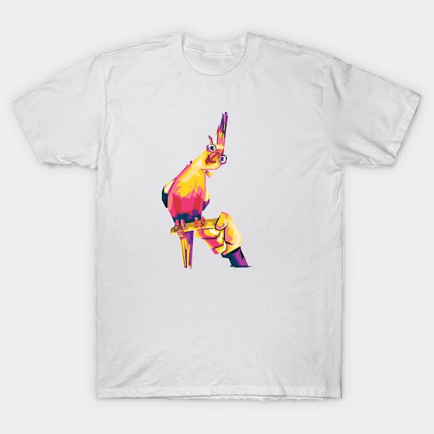 Parrot illustration colorful T-Shirt by Shuriken